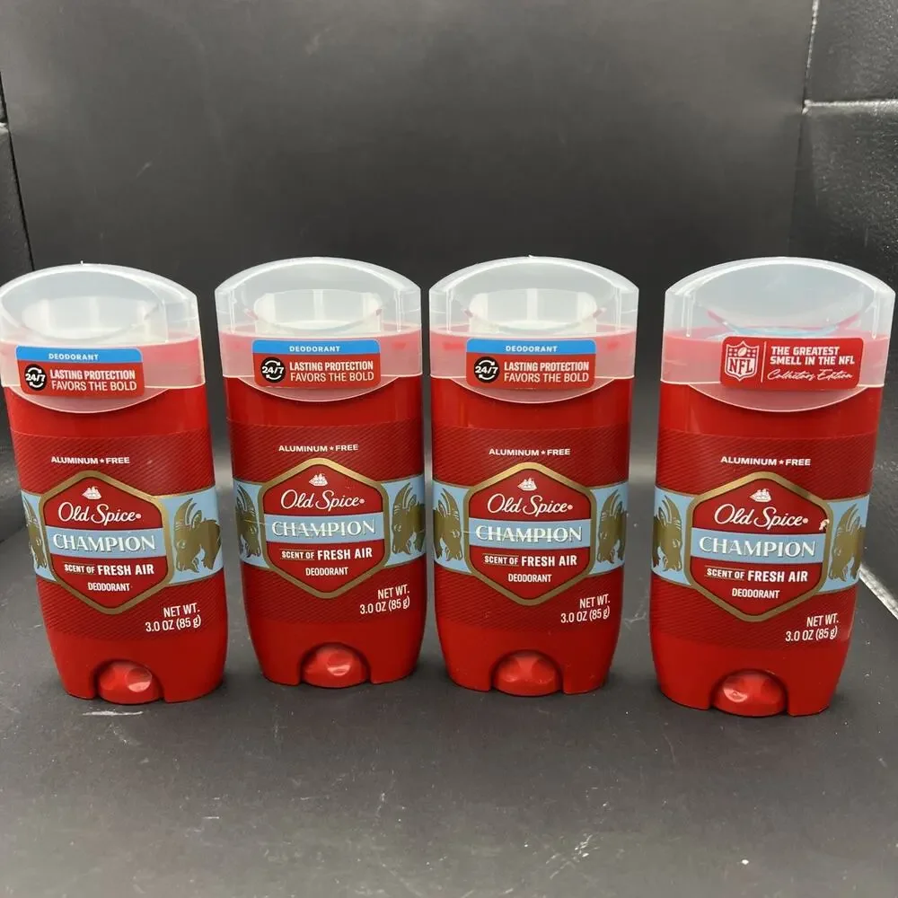 Old Spice Men's Deodorant Champion 3oz 4 Pack Discontinued Scent Aluminum Free